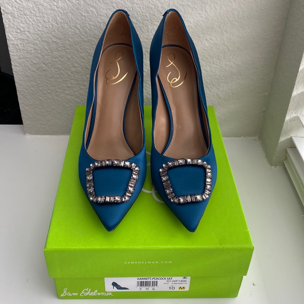 Sam Edelman Harriett Peacock Satin Heel 🦋